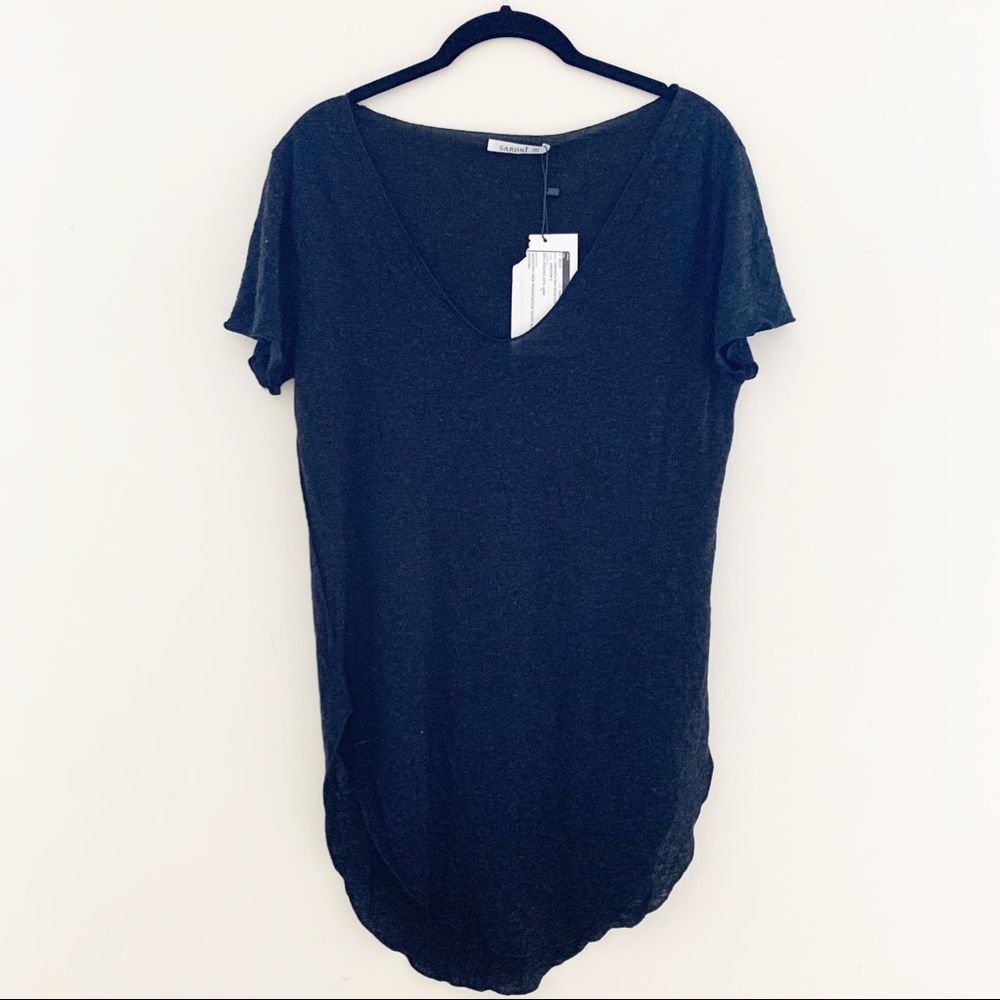New Saroni Dark Gray Black T-Shirt Medium